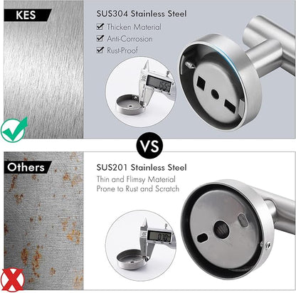 KES Towel Hook Bathroom Wall Heavy Duty Robe Hook Holder SUS304 Stainless Steel Brushed 2 Pack, A2164-2-P2