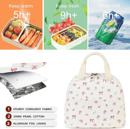 Bluboon Lunch Bag for Women Men Cute Lunch Tote Bags Reusable Insulated Lunch Box Large Capacity Reusable Insulated Cooler for Work Picnic or Travel