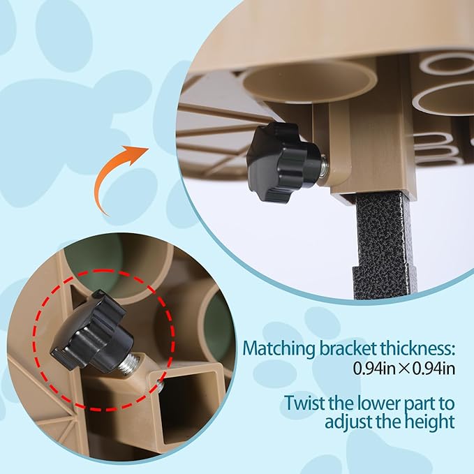 Pet Grooming Organizer for Scissors, Brushes and Tools-Rotatable Multi-Compartment Grooming Arm Stand