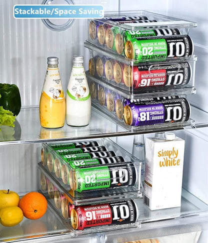 Xicennego 2-Tier Large Stackable Soda Can Organizer for Refrigerator - For Tall Cans of 500ml/17oz - Fridge Can Organizer Dispenser, Beverage Can Holder for Refrigerator, Pantry, Cupboard