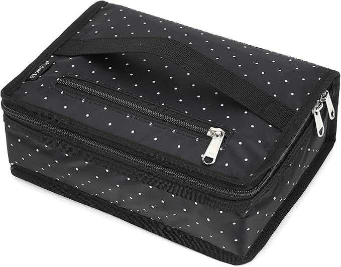 FlowFly Small Insulated Lunch box Portable Soft Bag Mini Cooler Thermal Meal Tote Kit with Handle for Work, Dot
