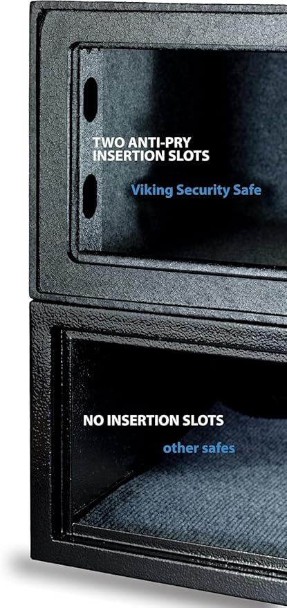 Viking Security Safe Large Biometric Safe – Quick-Access Fingerprint, PIN & Key Entry, Heavy-Duty Steel with Anti-Pry Door, Adjustable Shelves, Interior LED Light VS-50BLX