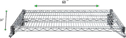 Heavy Duty Chrome Wire Storage Wall Shelf (14" x 60")