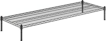 21" x 60" x 8" Black Epoxy Wire Storage Shelf, Dunnage Rack, Commercial 1 Tier Small Shelf