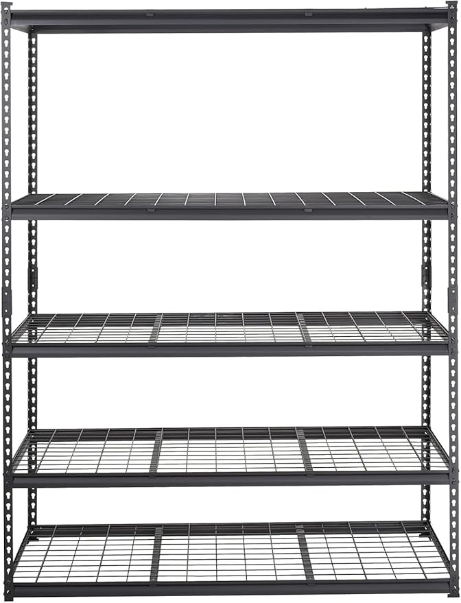 Heavy Duty Shelving - 5 Tire Garage Shelving 48x24x72in, Heavy Duty Garage Shelving Adjustable Height, Garage Shelving Units, Durable Storage Solution, Easy Assemble