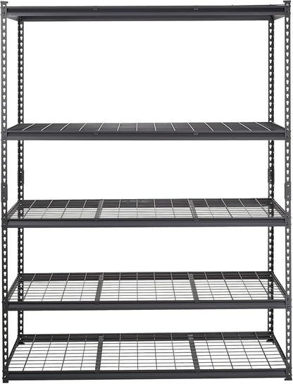 Heavy Duty Shelving - 5 Tire Garage Shelving 48x24x72in, Heavy Duty Garage Shelving Adjustable Height, Garage Shelving Units, Durable Storage Solution, Easy Assemble