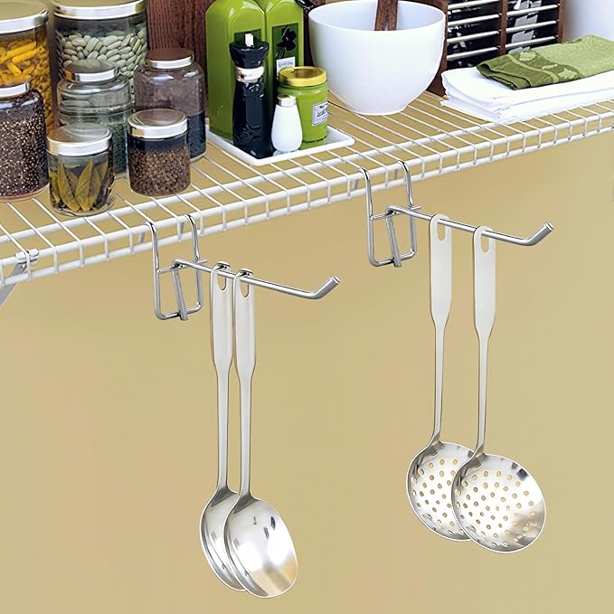 12 Pcs Heavy Duty Wire Shelving Accessories, 3.9/5.9/7.9 Inch Metal Hooks for Wire Shelving for Hanging Kitchen Utensils, Storage Rack Display Organizer Accessories
