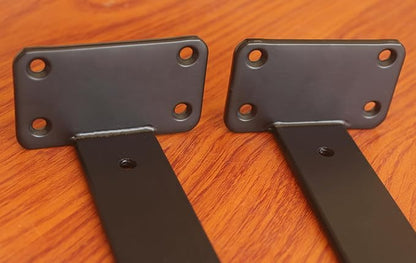8 Pack - 9 inch Black Hidden L Shelf Bracket (1/5 Inch Thicked) Iron Floating Shelf Brackets Rustic Industrial Metal Brackets for Shelf Support