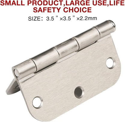 JIW 108 Pack Nickel Door Hinges Brushed Nickel 3-1/2 Interior Satin Nickel 3.5 Inch x 3.5" with 5/8" Radius Corners 3 ½" Silver Bedroom Residential