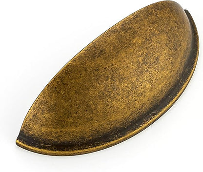 Ravinte 3 Pack 3" Drawer Pulls Antique Brass Cabinet Cup Pulls Kitchen Hardware Cabinet Handles Drawer Handles Knobs 3 inch Hole Center