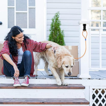 Dog Leash Holder for Wall, Heavy Duty Hook for Lead Management, Easy to Install, Fully Welded Hook for Indoor & Outdoor Use, Black