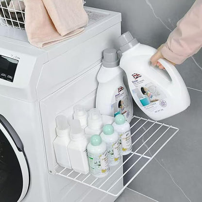 LEQ Clothes Drying Rack Magnetic Folding Shelf for Clothes and Towels, Magnet Rack Mount on Washing Machine Fridge, Durable Folding Rack for Laundry Room Bathroom Kitchen