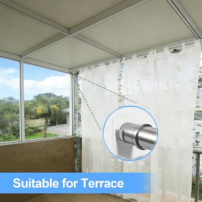 Shower Rod Holder with Strong Adhesive, 4 Pack Shower Curtain Rod Holder for Wall, Tension Curtain Rod Bracket No Drilling, Transparent (Rod not Included)