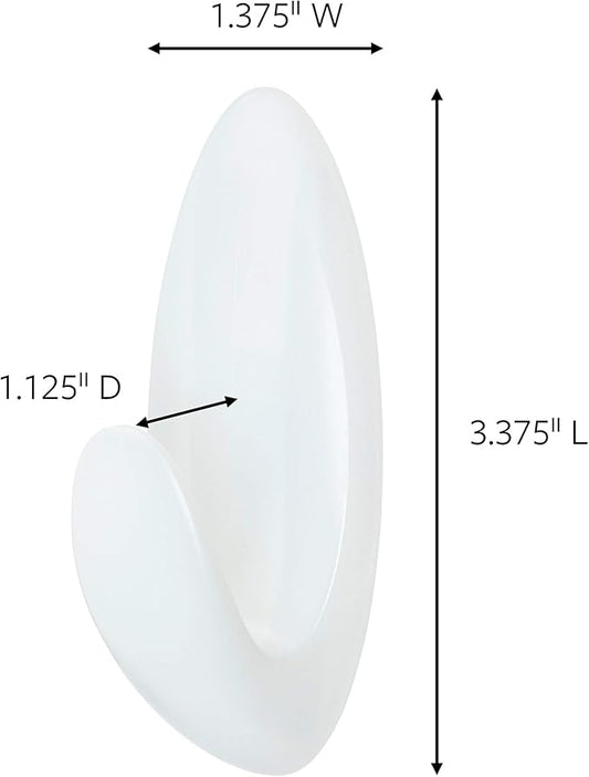 Command Bath Medium Hooks, 3 lb Capacity, 2-Hooks, 2-Strips, Organize Damage-Free