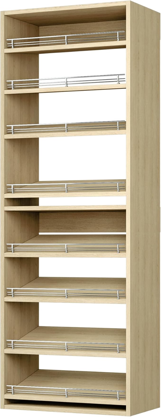 Modular Closets Vista Collection Slanted Shoe Shelf Tower Closet Organizer Unit (Oak, 25.5" Wide)