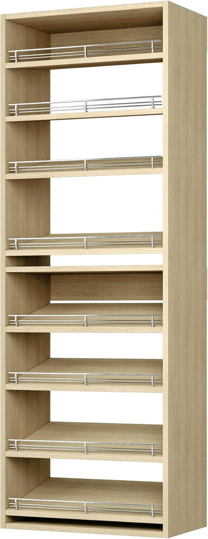 Modular Closets Vista Collection Slanted Shoe Shelf Tower Closet Organizer Unit (Oak, 19.5" Wide)