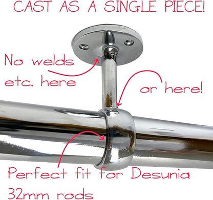 Desunia Die-Cast Mid Hanger for Chrome Round Closet Rod | 1 Pack