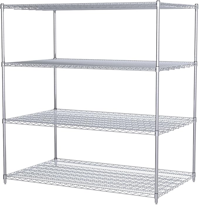 Akro-Mils AWP63UPRIGHT 63-Inch NSF Certified Industrial Grade Chrome Wire Shelf System Upright Leg Post Poles, (4 Pack)