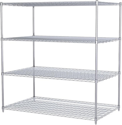Akro-Mils AWP63UPRIGHT 63-Inch NSF Certified Industrial Grade Chrome Wire Shelf System Upright Leg Post Poles, (4 Pack)