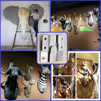 French Cleat Hanger Kit- 6 Sets Picture Hanging Jig with Screws, Deer Mount Hanger Hardware,Art Gallery Wall Flush Mount Heavy Duty Picture Hanging Hanger ,Stainless Steel Shelf Brackets