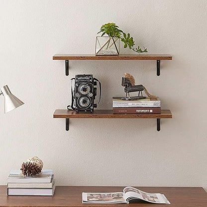 HOME MASTER HARDWARE Decorative Shelf Brackets 5x3-1/2 in Wall Mounted Floating Shelf Bracket L Heavy Duty Support Corner Brace Joint Right Angle Bracket for DIY Open Shelving with Screws Black 2 Pcs