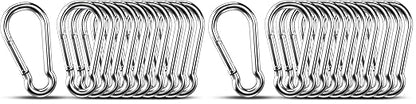 Small Carabiner Clip Hooks, 10pcs 1.57 inch Carabiners Heavy Duty, 304 Stainless Steel Spring Snap Hook Fits Camping Hiking, Metal Clips for Rope Chain Keychain Keys Rings (Pack of 2)