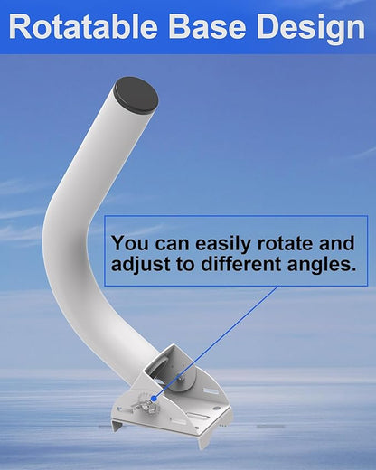 Universal Wireless Bridge Bracket, 150° Adjustable Lightweight J-Pole Mount for Wall or Pole, 12 in Outdoor Antenna Mast, 1.4 in OD, for Access Point CPE, AP, WiFi Extender, Weather Station (4-Pack)