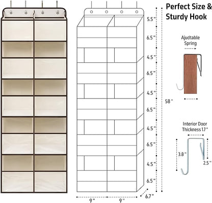 Giraffe Creation Over Door Hanging Organizer with 10 Large Capacity Pockets, Ideal Storage for Closet, Bathroom, Nursery, Bedroom, Dorm, Toys, Cosmetics, and Baby Essentials, White