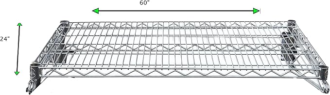 Heavy Duty Chrome Wire Storage Wall Shelf (24" x 60")