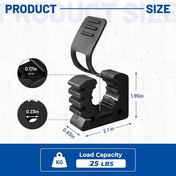 ROBLOCK Quick Release Rubber Clamp Mounts, 4-Pack Adjustable shovel clamp mount, Rubber Tool Handle Bracket for 0.8" to 1.2" Diameter, Universal Garage Storage, RV, Boat, ATV, and Any Wall