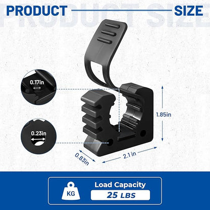 ROBLOCK Quick Release Rubber Clamp Mounts, 4-Pack Adjustable shovel clamp mount, Rubber Tool Handle Bracket for 0.8" to 1.2" Diameter, Universal Garage Storage, RV, Boat, ATV, and Any Wall