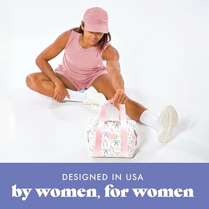 Fit & Fresh Neoprene Lunch Bag For Women, Insulated Womens Lunch Bag For Work, Tear & Stain Resistant Large Lunch Box For Women With Containers and Ice, Machine Washable Remi Bag, Dainty Bows