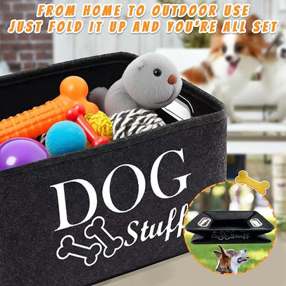 2-PACK Dog Toy Basket - Dog Toy Box for Small Dogs - Pet Dog Toy Storage Box - Personalized Dog Toy Basket for Puppies and Pets - Living Room Dog Toy Storage Box