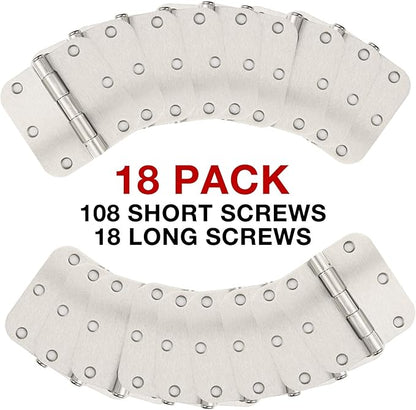 18 Pack Nickel Door Hinges Brushed Nickel 3 1/2 Interior Door Hinges Satin Nickel 3.5 Inch with 5/8” Radius Corners 3 ½"x 3 ½" Silver Hardware Controls JIW