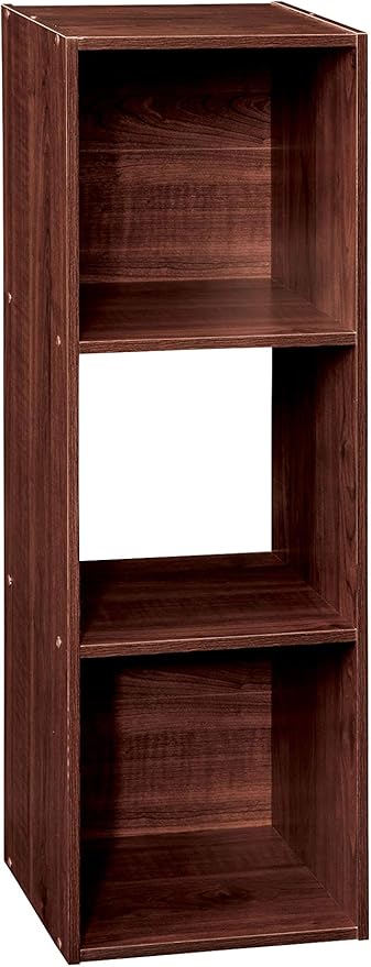 ClosetMaid Cubeicals 3 Cube Storage Shelf Organizer Bookshelf - Vertical/Horizontal, Easy Assembly - Dark Cherry Finish
