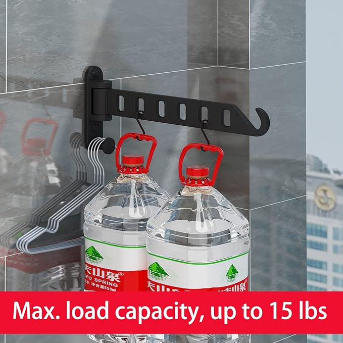 JOOM Laundry Drying Rack Wall Mounted Clothes Drying Rack Clothes Hanger Black