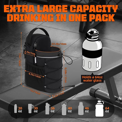 Magnetic Gym Bag with Storage Pockets & Bottle Holder, Lightweight Sports Organizer with Detachable Shoulder Strap, Fitness Bag for Gym, Training, Travel & Home Gym, Durable Strong Magnets Design