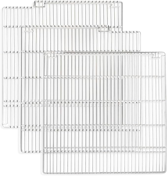 DeepTide Adjustable Commercial Freezers Shelves - 3-Tier Epoxy-Coated,Durable and Resistant to Corrosion,Heavy Duty 155lb Capacity Adjustable Steel Shelving