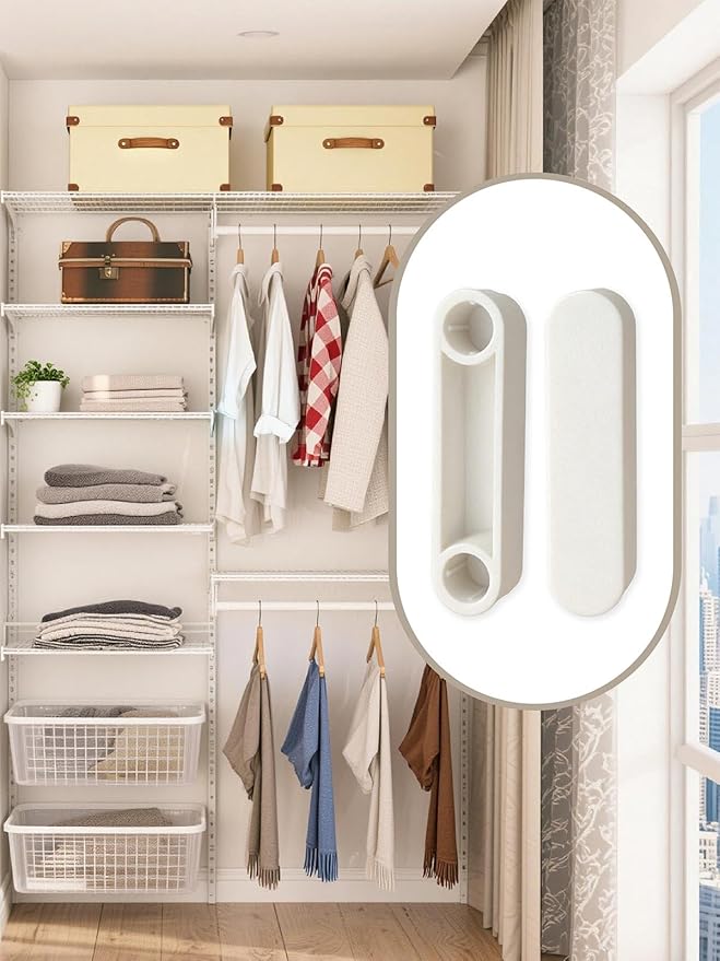 8 PCs Plastic Closet Rod End Caps and Wire Shelf Covers - Gasket Spacer Caps, Closet System Pole Accessories & Replacement Parts for Wardrobe Shelving, Snap-On Installation for DIY Home Organization