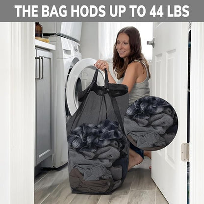 CHICVITA 75L Slim Laundry Hamper with Wheels and Removable Wash Bag, Black Rolling Basket with Handle for Laundry Room