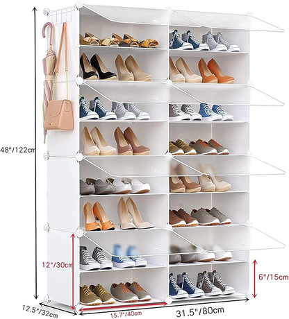 Shoe Storage,32 Pairs Shoe Rack Organizer for Closet Shoe Cabinet with Door Shoe Shelves for Closet,Entryway,Hallway,Bedroom