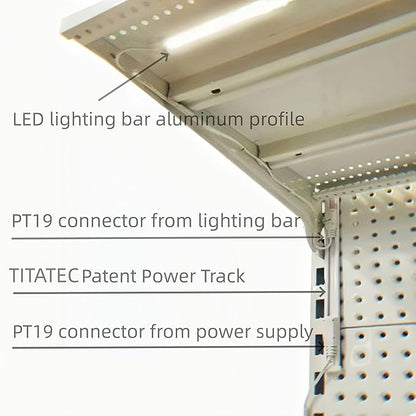 Gondola Shelving Lights 40" kit with 8 pcs 40 inches LED Light Bars, 24V Adapter, Power Track and all accessories for Retail Store, Super Market, Business Display shelf, Pure White 6000K (40"8PCS)