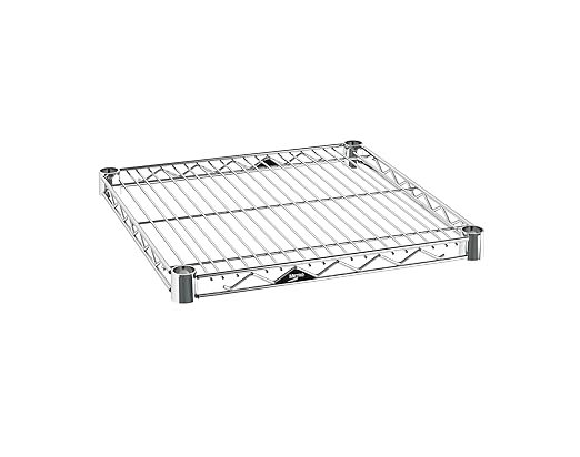 Metro Super Erecta 2424NC Chrome Shelf - Industrial Metal Wire Shelving for Restaurants, Kitchens, Home and More - 24"W x 24"L, 800 lbs. Capacity - Includes 1 Wire Shelf, Split Sleeves - NSF Certified