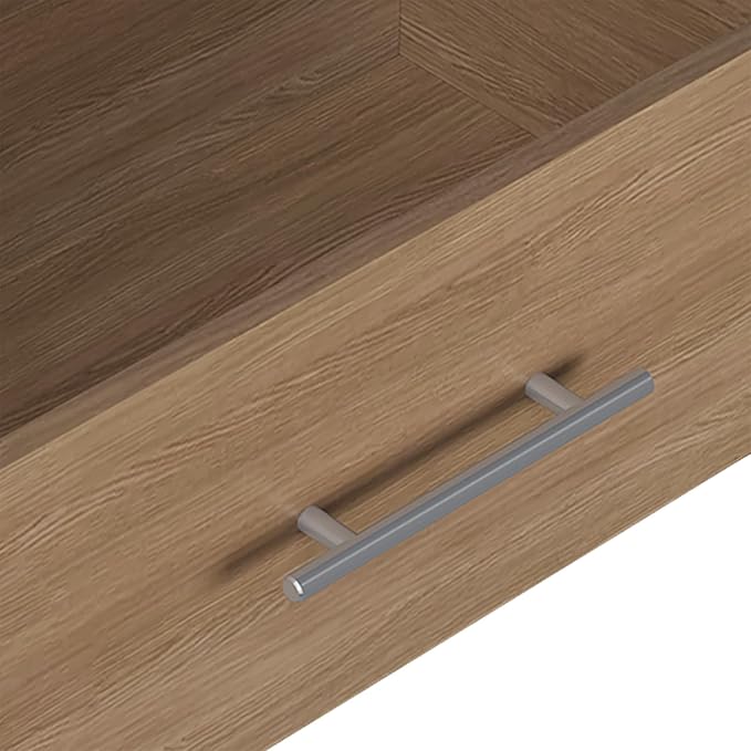 Modular Closet, 96" Wide Organizer with Hanging and Drawers, Wood Tower for Walk-In Closets, Wall-Mounted Organizer Kit
