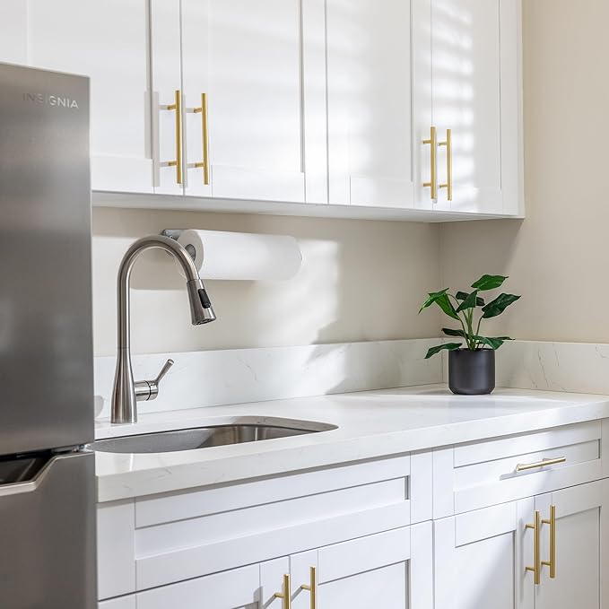 JOY DECOR 15 Pack Cabinet Handles, Gold Cabinet Pulls, 2-1/2 in Hole Center Kitchen Cabinet Handles, Stainless Steel T Bar Handles for Dresser Drawers