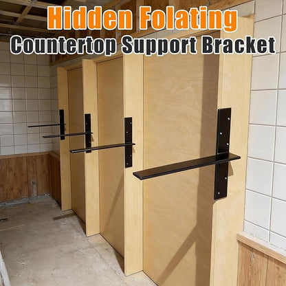 3/8" Thick Floating Shower Bench Brackets 3 Pcs, 20"x12"x2.5"Heavy Duty Free Hanging T Shelf Support Brackets, Wall Mount Bracket for Granite, Vanity, Shower Bench, Cabinets, Dishwasher,Countertop