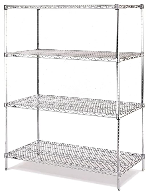 Metro EZ2436BR-4 Super Erecta Industrial Wire Shelving 4-Shelf Convenience Pak, Brite, 24" x 36" x 74.5"