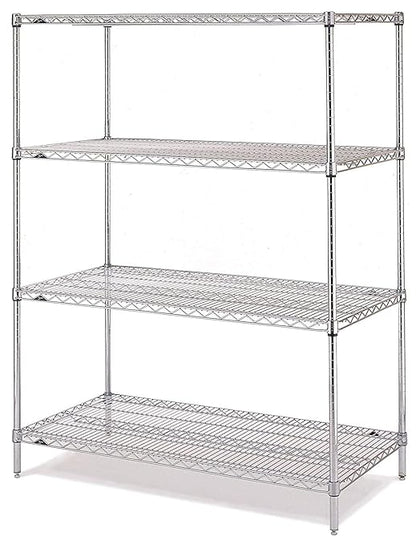 Metro EZ2436BR-4 Super Erecta Industrial Wire Shelving 4-Shelf Convenience Pak, Brite, 24" x 36" x 74.5"