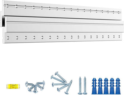 17" Heavy Duty French Cleat Picture Hanger,Aluminum Z Bar Clips, Interlocking Wall Mounting Brackets for Hanging Mirror, Panel, Whiteboard, Cabinet, Shelf, Headboard, Photoes (1 Pair up to 150 lbs)