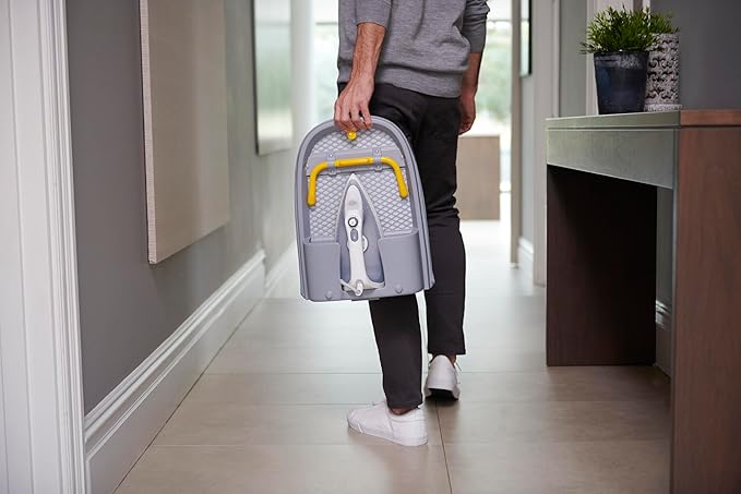 Joseph Joseph Pocket Folding Tabletop Ironing Board with Iron Holder and Wall Mount, Compact Space-Saving, Grey/Yellow